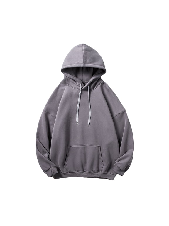 Solid Color Hoodies for Men Mens Hoodies Pullover Mens Hoodies Sale Men Casual Hooded Round Neck Long Sleeve Pullover Color Sweatshirts Blouse