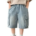 thumbnail image 1 of Fjofpr Summer Clothing under $8 Shorts for Boys 10-12 Years Old Spring And Summer Children's Boy's Basic Casual Solid Hole Badange Pockect Shorts(2 Years-10 Years), 1 of 9
