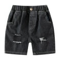 thumbnail image 1 of Fjofpr Summer Clearance Clothing under $8 Shorts for Boys Denim Summer Boys' Solid Color Five Quarter Pants Versatile Elastic Jeans Ripped Hot Pants Worn Outside Five Quarter Pants（2-8Y）, 1 of 3