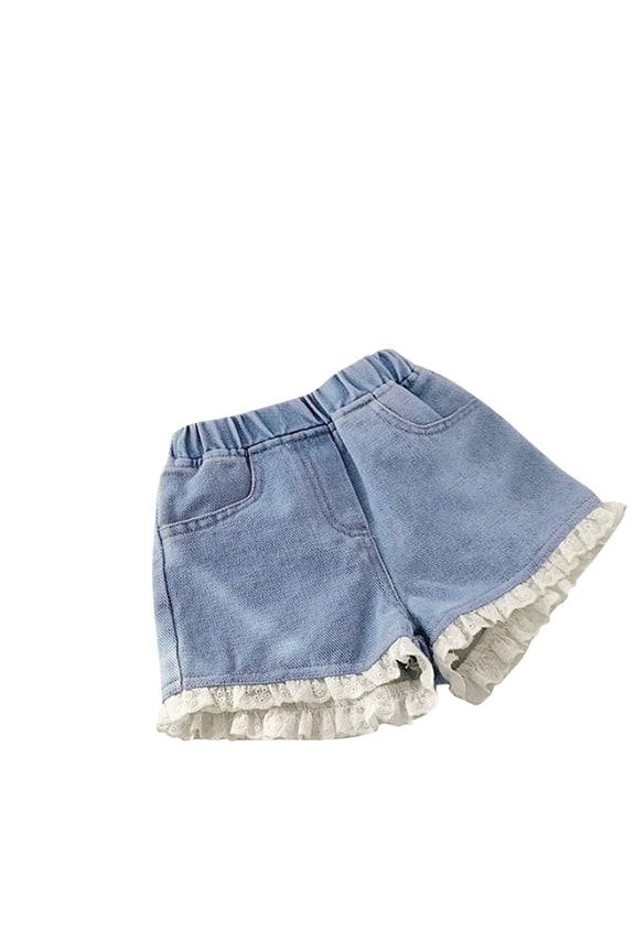 Summer 10 Year Old Girl Clothes Size 10 12 Girls Denim Shorts Summer Korean Version Shorts Wearing Trendy Shorts Thin And Versatile Shorts(3-13Y)