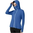 thumbnail image 1 of Fjofpr Sun Protection Shirts for Women Ladies New Solid Color Long Sleeve Hooded Thumb Buckle Sun Protection Clothing, 1 of 8