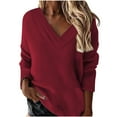 thumbnail image 1 of Fjofpr Sweatshirts for Women Loose Fit Fall Sweatshirt Women Plus Size Women's Loose Shortage Of Money Solid Color Long Sleeved Fleece Sweater Without A Hat, 1 of 3