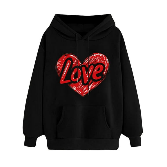 Fjofpr Sweatshirts for Women under $10.00 Women's Print Winter Hoodie Pullover Tops Long Sleeved Comfortable Sweatshirt