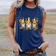 thumbnail image 1 of Fjofpr Tank Top Hanger 2024 Women's New Loose Casual Fashion Crew-neck All-matching Printed Top Blue XXL, 1 of 4