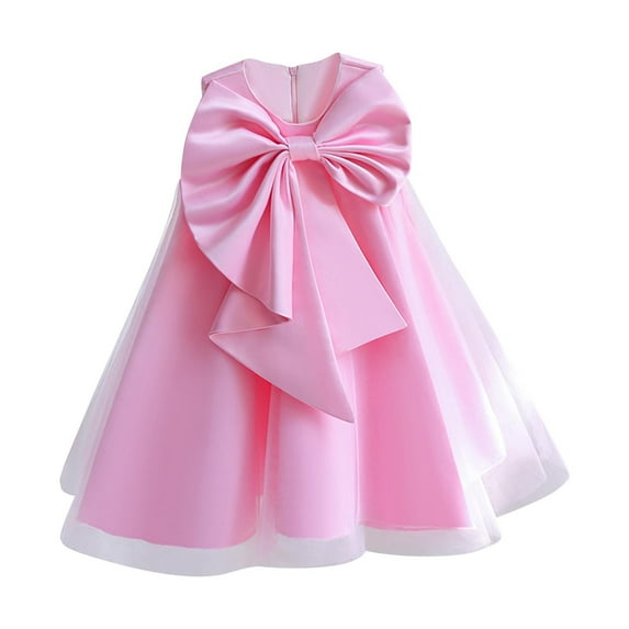 Fjofpr Toddler Clothes under $20 for Girls Fashion Girls' Solid Color Sleeveless Camisole Dress Girls' Performance Dress(4-9Y)