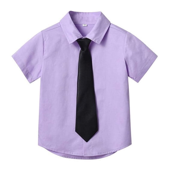 Fjofpr Toddler Girl Clothes under $10 4T Short Sleeve Shirts Girls Children's Summer-breasted Solid Color Short-sleeved Lapel Cardigan Boys And Girls Tie Candy Color Shirt(3M-6Y)