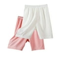 thumbnail image 1 of Fjofpr Toddler Girl Clothes under $5 Toddler Girl Shorts 3T White Girls Summer Elastic Waist Ice Silk Five Quarter Pants Leggings Casual Pants Children's Short Pants（2-12Y）, 1 of 8