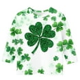 thumbnail image 1 of Fjofpr Toddler Girl Clothes under $5 Toddler Girl Tops 4T Short Sleeve St. Patrick's Day Summer And Spring Toddler Girls Kids Fashion Children Round Neck 3/4 Sleeve Printing T-Shirt（3-12Y）, 1 of 4