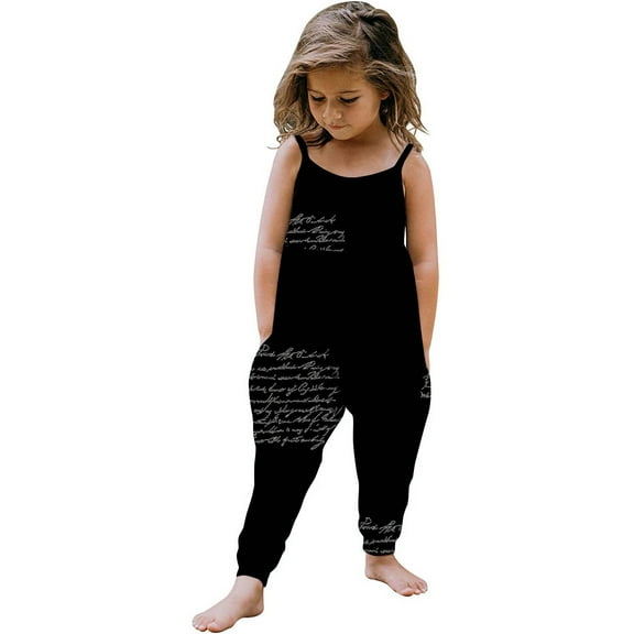 Fjofpr Toddler Girl Clothes under $10 Toddler Girls Kids Printing Jumpsuit Playsuit Strap Romper Summer Outfits Clothes( 1-6 Years )