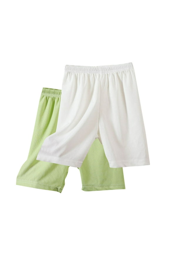 Toddler Girl Clothes Summer 5T Girls Shorts & Pants Girls Summer Elastic Waist Ice Silk Five Quarter Pants Leggings Casual Pants Children's Short Pants(2-12Y)