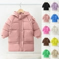 thumbnail image 1 of Fjofpr Toddler Girls Clothes 2T - 3T Children's Solid Color Long Sleeved Hooded Thick Coat Medium And Large Children's Casual Warm Coat Coffee 3 Years, 1 of 7