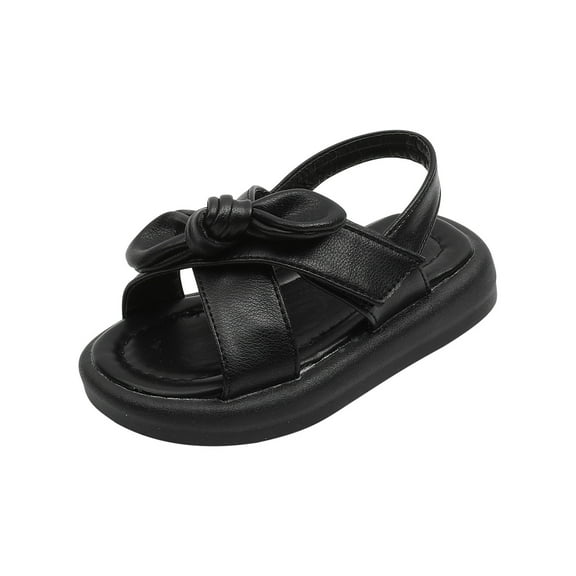 Fjofpr Toddler Girls Sandals Size 11 Toddler Shoes Baby Girls Cute Fashion Solid Color Bow Non-slip Soft Sole Beach Sandals