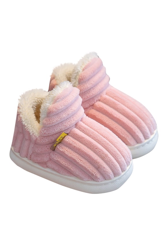Toddler Slippers Girl Fuzzy Slippers for Girls Fuzzy Slippers for Boys Fuzzy Slippers for Kids Cute Slippers for Girls Winter Children Add Plush Non-slip Keep Warm Home Cotton Slippers