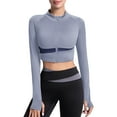 thumbnail image 1 of Fjofpr Uv Protection Clothing for Women Long Sleeve Ladies New Long-sleeved Round-neck Short-friendly Sports, 1 of 4