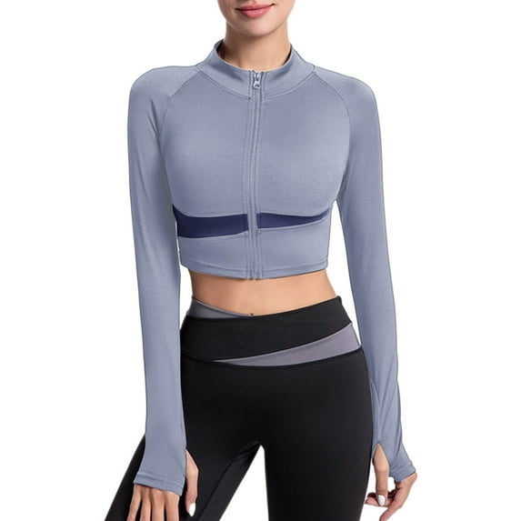 Fjofpr Uv Protection Clothing for Women Long Sleeve Ladies New Long-sleeved Round-neck Short-friendly Sports