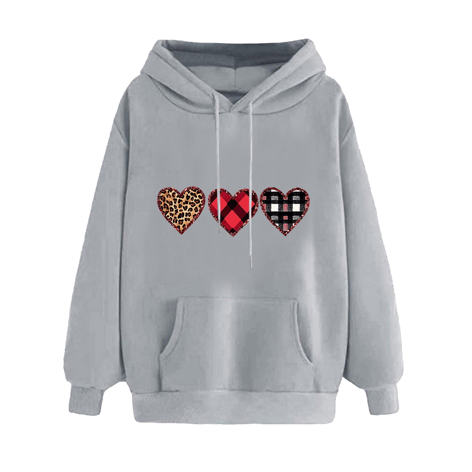 Valentine's Day Heart Graphic Hoodie For Women - Long Sleeve Pullover Sweatshirt, Cute Lover's Gift
