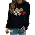 thumbnail image 1 of Fjofpr Valentine Clothes Women Womens Tops Long Sleeve under $5 Long Sleeve Shirts for Women Black Women's Fashion Long Sleeve Printed Sweatershirt Loosen Blouse Tops, 1 of 3