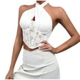 thumbnail image 1 of Fjofpr White Corset Tops for Women Fashion Women's Plus Size Button Lace Boned Corsets Shapewear Outfit Sexy Underwear Shapewear, 1 of 9