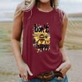 thumbnail image 1 of Fjofpr White Cropped Tank Top 2024 Women's New Loose Casual Fashion Crew-neck All-matching Printed Top Red XL, 1 of 4