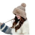thumbnail image 1 of Fjofpr Winter Caps for Women Outdoors Winter Hats for Women Knitted Hats Womens Women's Fashion Knitting Warm And Winter Cold Proof Solid Color Pullover Caps Hats, 1 of 2