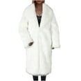 thumbnail image 1 of Fjofpr Winter Coats for Women Clearance Sale White Faux Fur Coats for Women Womens Ladies Warm Faux Furry Coat Jacket Winter Turn Down Collar Outerwear, 1 of 1