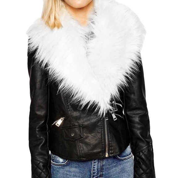 Fjofpr Winter Coats for Women Clearance Sale White Faux Fur Coats for Women Women Fashion Plus Size Solid Long Sleeve Neck Zipper Pockets Coat Jacket