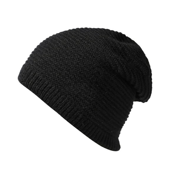 Fjofpr Winter Hats for Men Knitted Hats Womens Unisex Fashion Knitted Hat Double Layer Plus Velvet Thick Warm Outdoor Knitted Hat