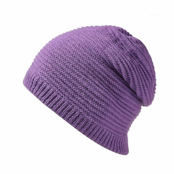 Fjofpr Winter Hats for Women Knitted Hats Womens Unisex Fashion Knitted Hat Double Layer Plus Velvet Thick Warm Outdoor Knitted Hat