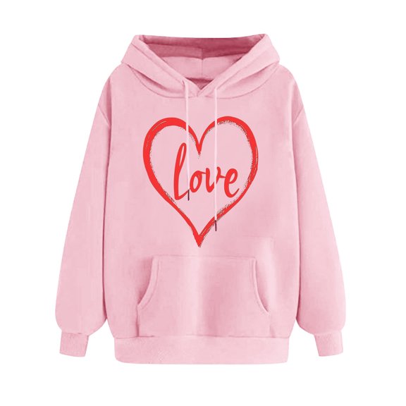 Fjofpr Women Clothes under $10 Womens Sweatshirts & Hoodies on Women's Print Winter Hoodie Pullover Tops Long Sleeved Comfortable Sweatshirt