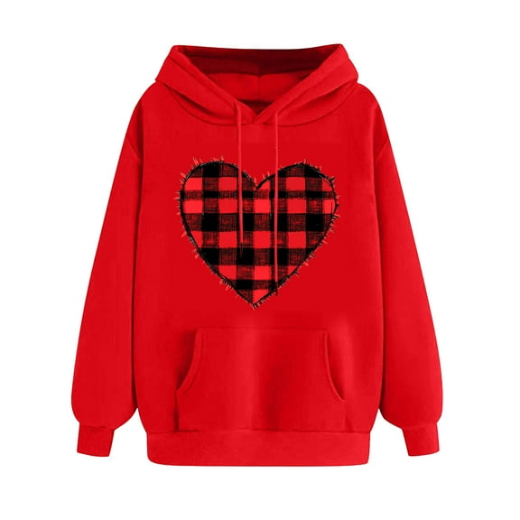 Fjofpr Women Clothes under $10 Womens Sweatshirts & Hoodies on Women's Print Winter Hoodie Pullover Tops Long Sleeved Comfortable Sweatshirt