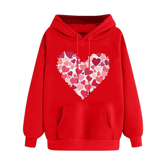 Fjofpr Women Clothes under $10 Womens Sweatshirts & Hoodies on Women's Print Winter Hoodie Pullover Tops Long Sleeved Comfortable Sweatshirt