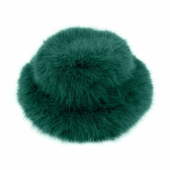 Fjofpr Women Hats Fluffy Faux Fur Trimmed Winter Fashion Hat for Women Fashionable Outdoor Warm Hats Christmas Gift Women's Solid Color Winter Warm Punk Dome Hat Fashion Plush Fisherman Hat