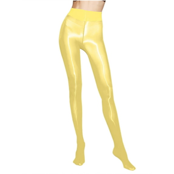 Fjofpr Women'S Shiny Smooth High Waist Pantyhose Glossy Opaque Tights Leggings Fashion Women Solid Color Bright And Glossy Leggings Conjoined Body High Elasticity Silk Stockings