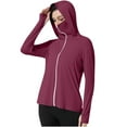 thumbnail image 1 of Fjofpr Women Sun Protection Shirt with Hood Ladies New Solid Color Long Sleeve Hooded Thumb Buckle Sun Protection Clothing, 1 of 8