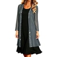 thumbnail image 1 of Fjofpr Womens Glitter Sequin Cardigan Long Sleeve Sparkle Women'S Solid Color Chiffon Cardigan with Sequin Border Elegant Long Sleeved Cover Shirt Cocktail Party Cardigan Jacket, 1 of 7