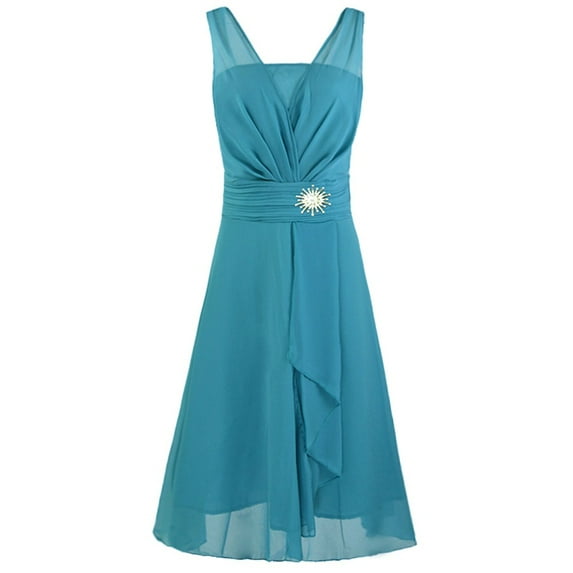 Fjofpr Womens Clothes Clearance Summer Dresses for Women Plus Size Cocktail Dresses Solid Round Neck Short Sleeve Formal High Waist Party Ball Prom Gown Dress