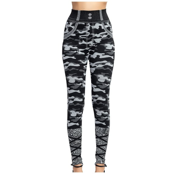 Fjofpr Womens Clothes Womens Imitation Denim Pants Leggings Women's Super Elastic Slim Hip Lifting Yoga Trousers, Sizes S to 3XL