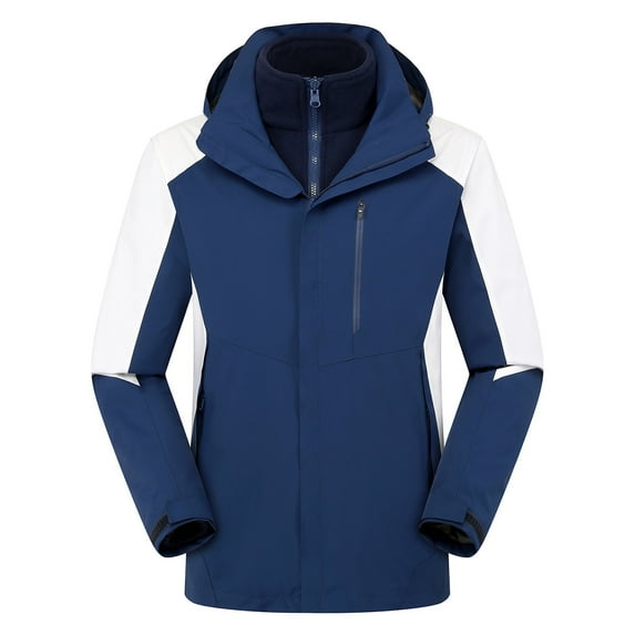 Fjofpr Womens Clothes Womens Plus Size Outdoor Jackets Casual Three in One Detachable Down Liner Warm Windproof Waterproof Coat Thicken Hooded Jacket