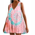 Fjofpr Womens Dresses Plus Size Women's Tie Printed Casual Loose