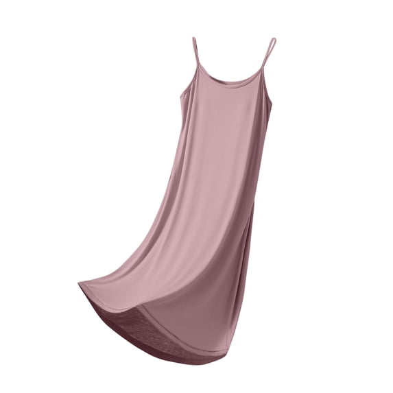 Fjofpr Womens Flowy Nightgown Women's Round Neck Sleeveless Sling Solid Color Chest Cushion Loose Comfortable Home Sleeping Dress
