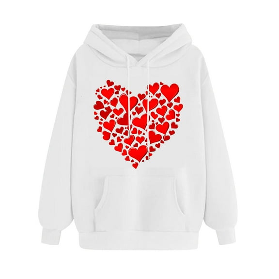 Fjofpr Womens Hoodies Graphic Women's Print Winter Hoodie Pullover Tops Long Sleeved Comfortable Sweatshirt