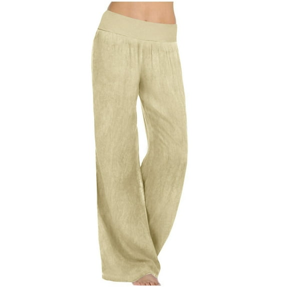Fjofpr Womens Pants Womens Stretch Trousers Women Casual Pants Solid Color High Waist Elasticity Wide Leg Pants Trousers