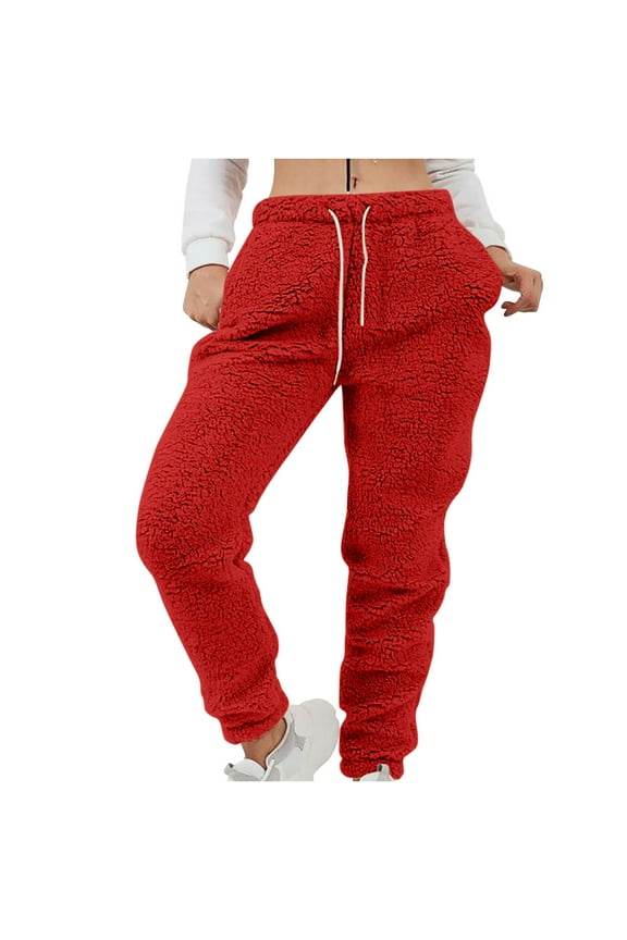Womens Plus Size Pants Fleece Sweatpants for Women Casual Warm Fitness Sport Leggings Winter Thickened Plush Legging Pants