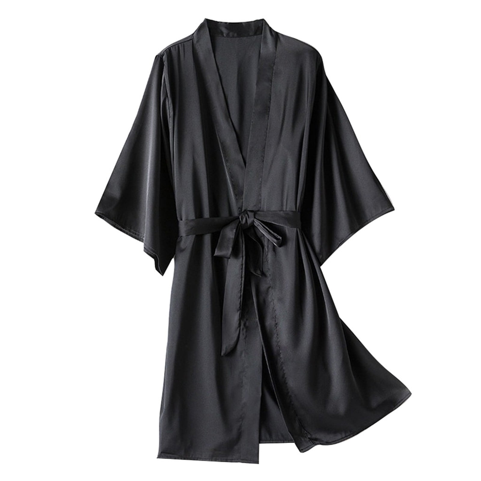 Mid-sleeve women nightwear robes plus size M L XL XXL lace real silk female bathrobes vs brand hot main image 0