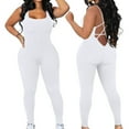thumbnail image 1 of Fjofpr Womens Shapewear Women's Sleeveless Backless Waist Closing Jumpsuit Solid Color High Waist Tight Sports Yoga Jumpsuit, 1 of 9