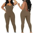 thumbnail image 1 of Fjofpr Womens Shapewear Women's Sleeveless Backless Waist Closing Jumpsuit Solid Color High Waist Tight Sports Yoga Jumpsuit, 1 of 6