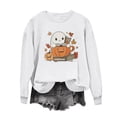 thumbnail image 1 of Fjofpr Womens Sweatshirts No Hood Halloween Sweatshirt for Women 2024 Women's Halloween Long-sleeved Crew Neck Pullover Printed Casual Fashion Top, 1 of 4