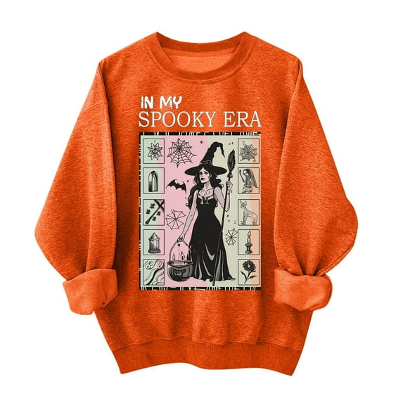 Fjofpr Womens Sweatshirts No Hood Halloween Sweatshirt for Women 2024 Women's Round Neck St. Patrick's Day Printed Long Sleeved Top Sweatshirts