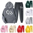 thumbnail image 1 of Fjofpr Womens Sweatshirts and Pants Women's Valentine's Day Print Fall/Winter Hoodie Sweatpants Long Sleeve Hoodie Set Suits, 1 of 3