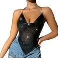 thumbnail image 1 of Fjofpr Womens Tank Tops Women's Fashion Nightclub Sexy Backless Metal Chain Sequin Top, 1 of 8